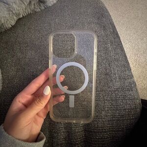 OtterBox Clear Glitter Case with White MagSafe Ring